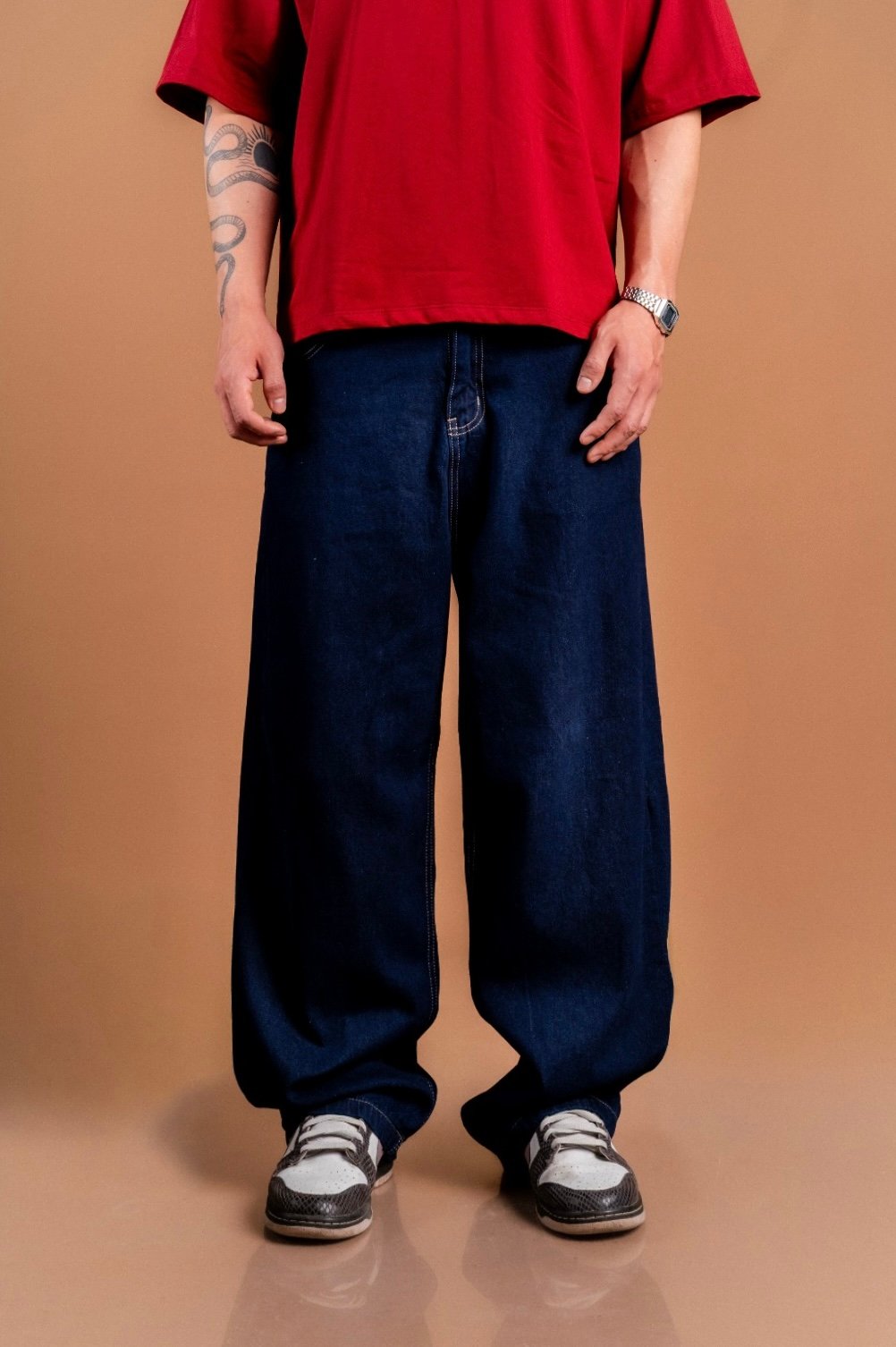 Raw Pantalón Wide Baggy Azul