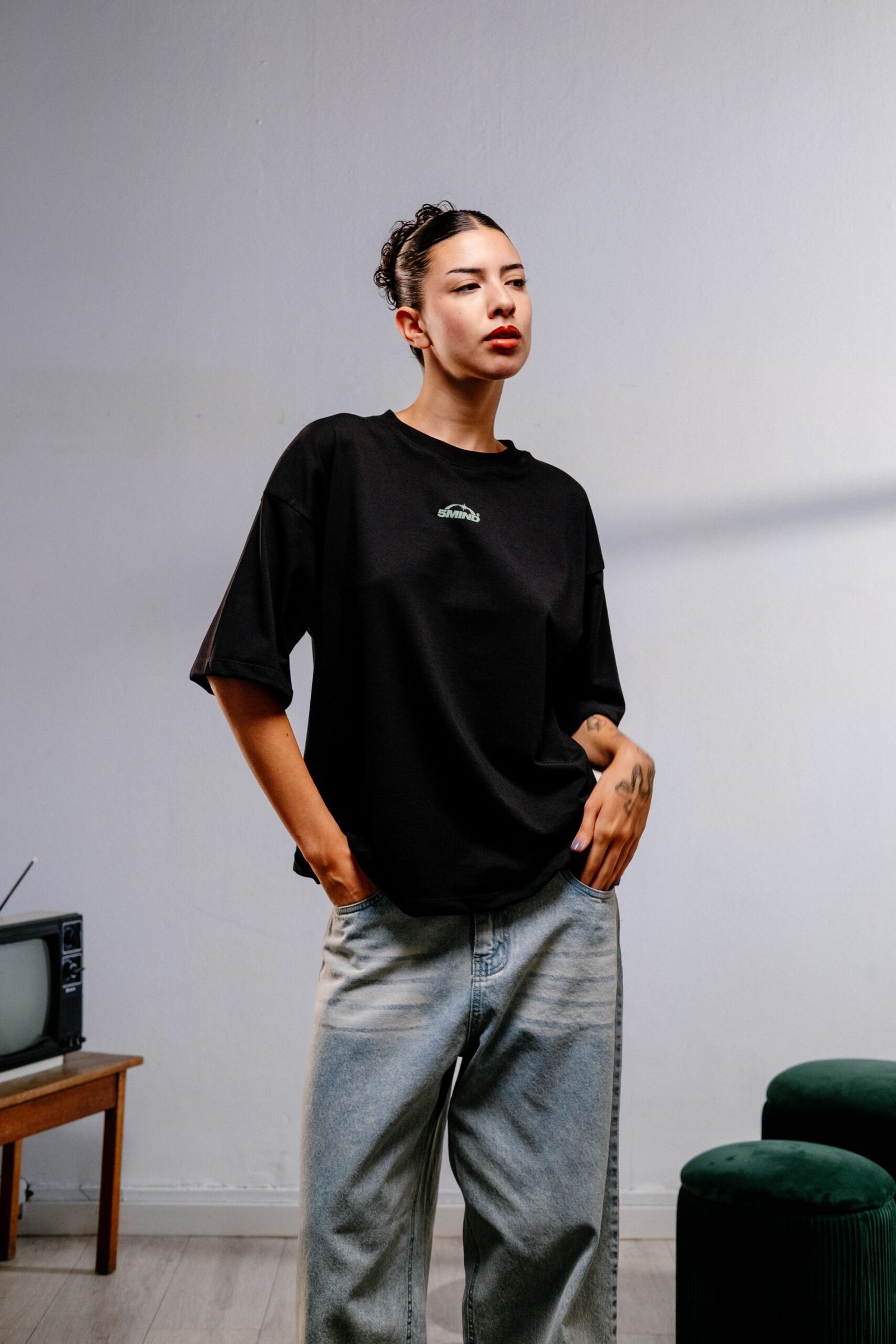 STEP POLO BOXY NEGRO