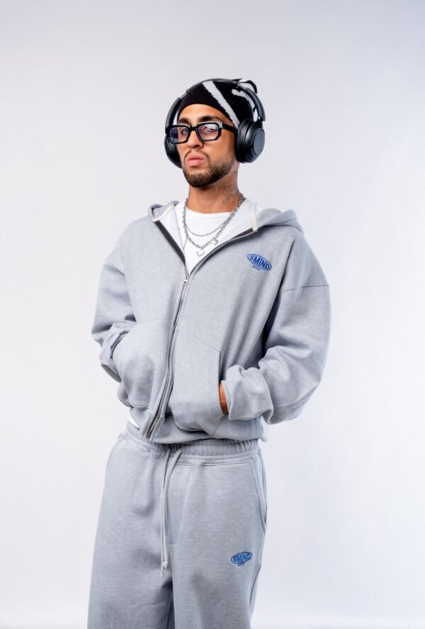 Root Zip Hoodie Gris – vista alternativa