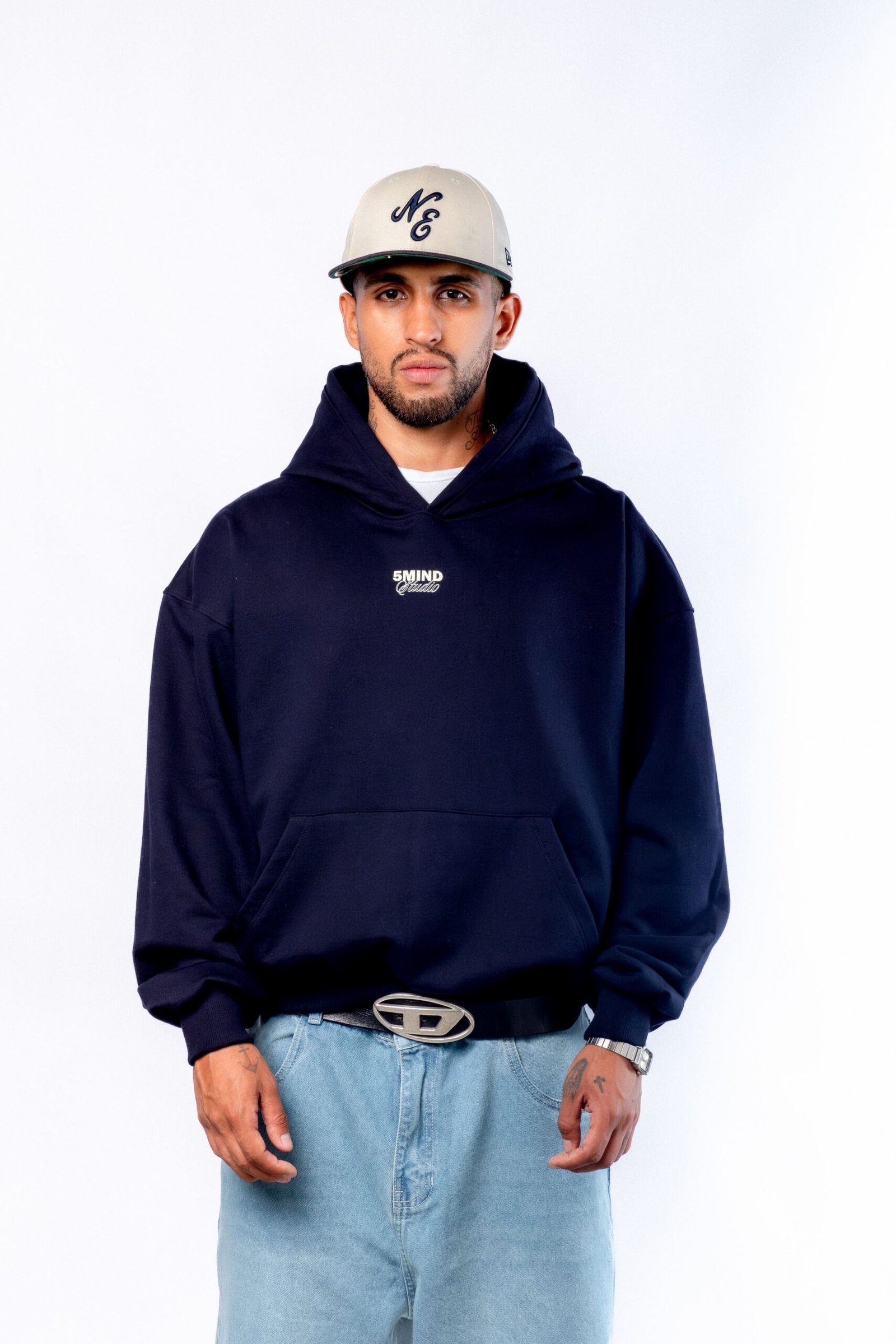 Five Hoodie Boxy Azul