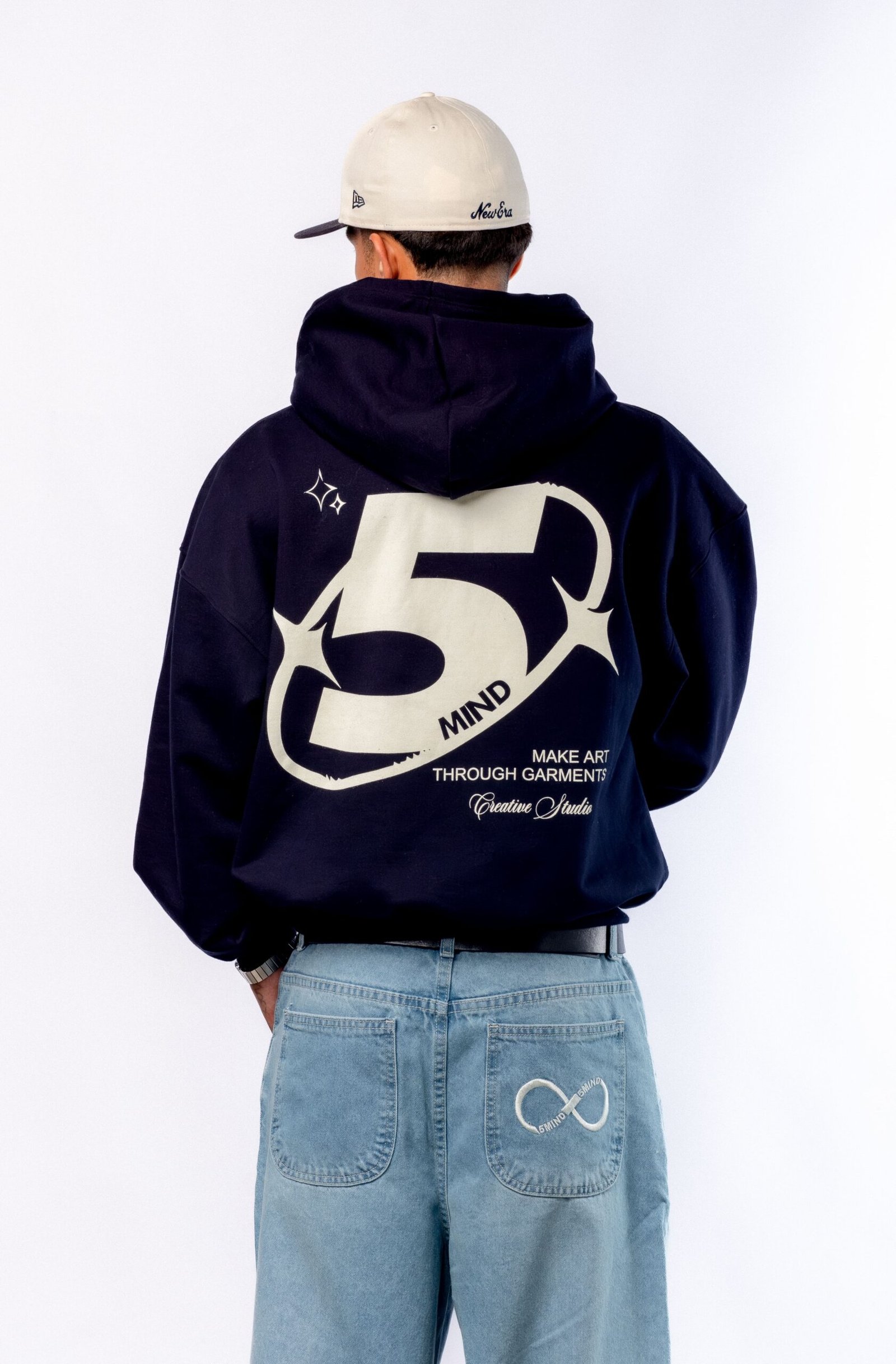 Five Hoodie Boxy Azul
