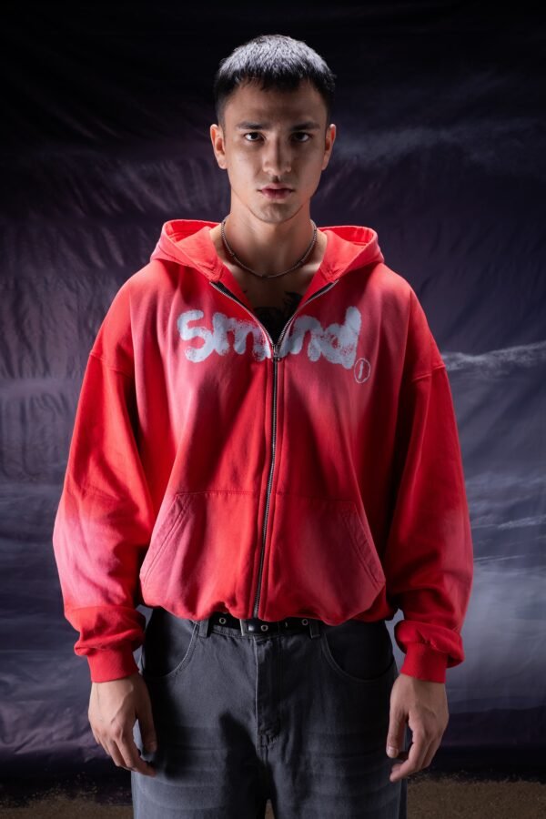 Mind Zip Hoodie Roja – vista alternativa