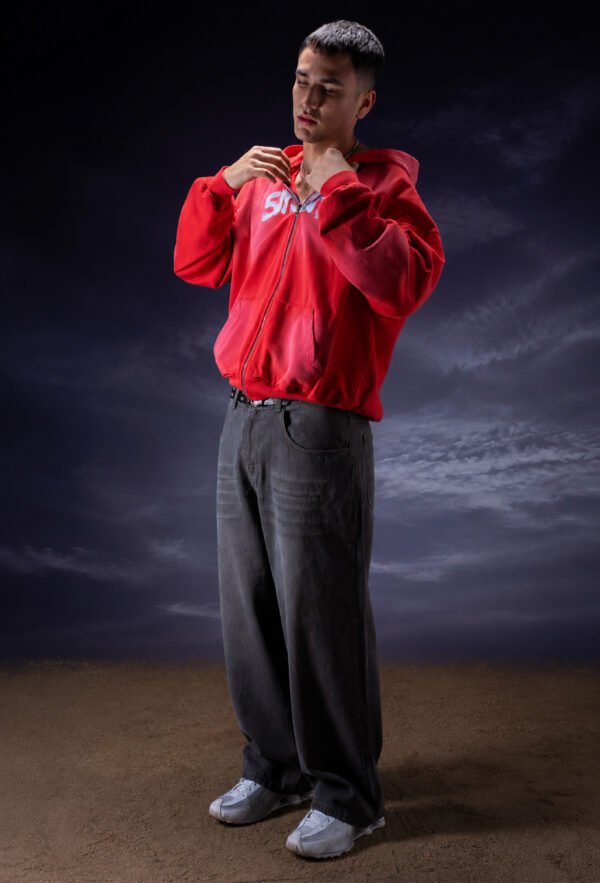 Mind Zip Hoodie Roja – vista alternativa