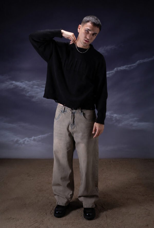 Archive Sweater Boxy Negro – vista alternativa